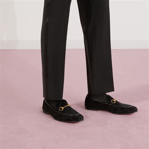 gucci black velvet loafers women's|jordaan gg velvet loafers.